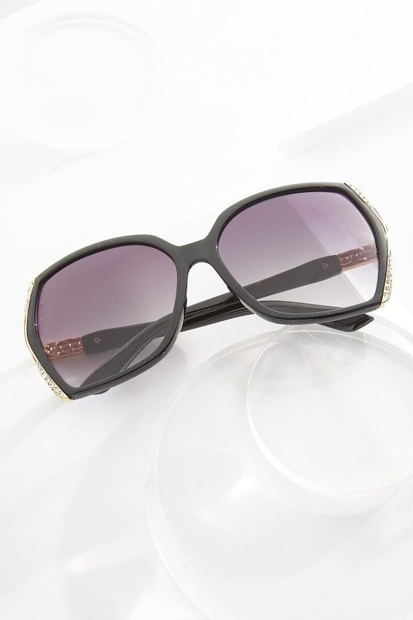 Bling Trim Black Sunglasses