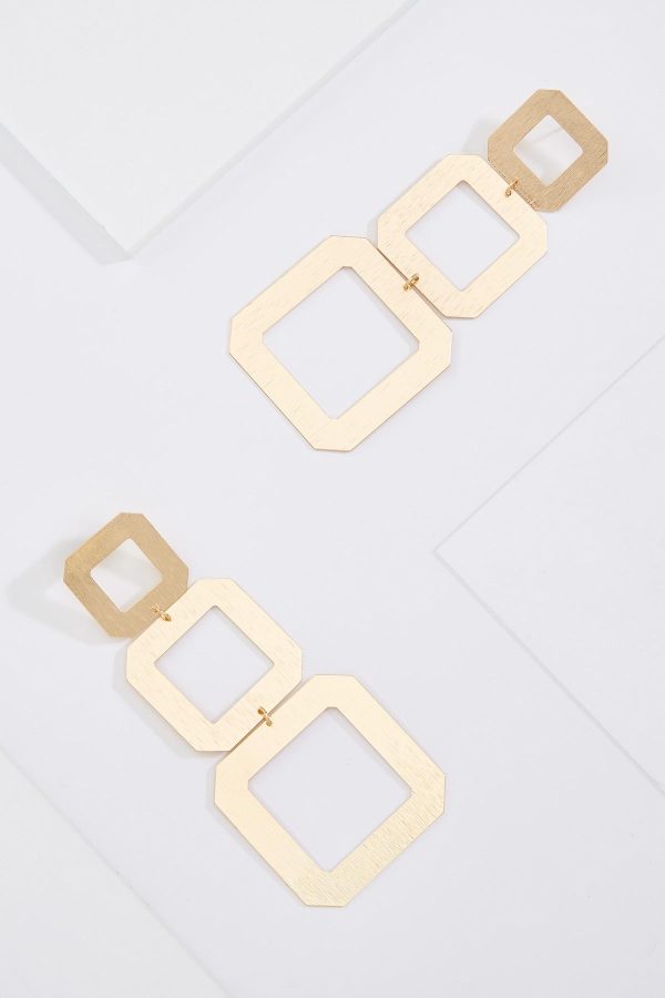 Tiered Cutout Square Earrings