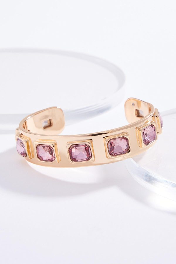 Faceted Stone Cuff Bracelet