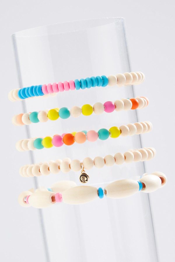 Bright Bleached Wood Bracelet Set