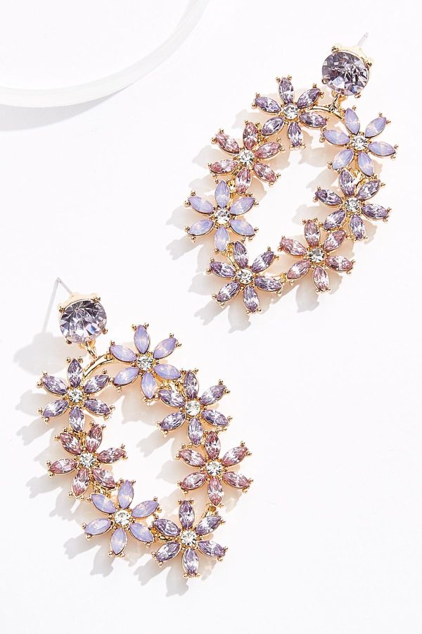 Glass Flower Statement Earrings