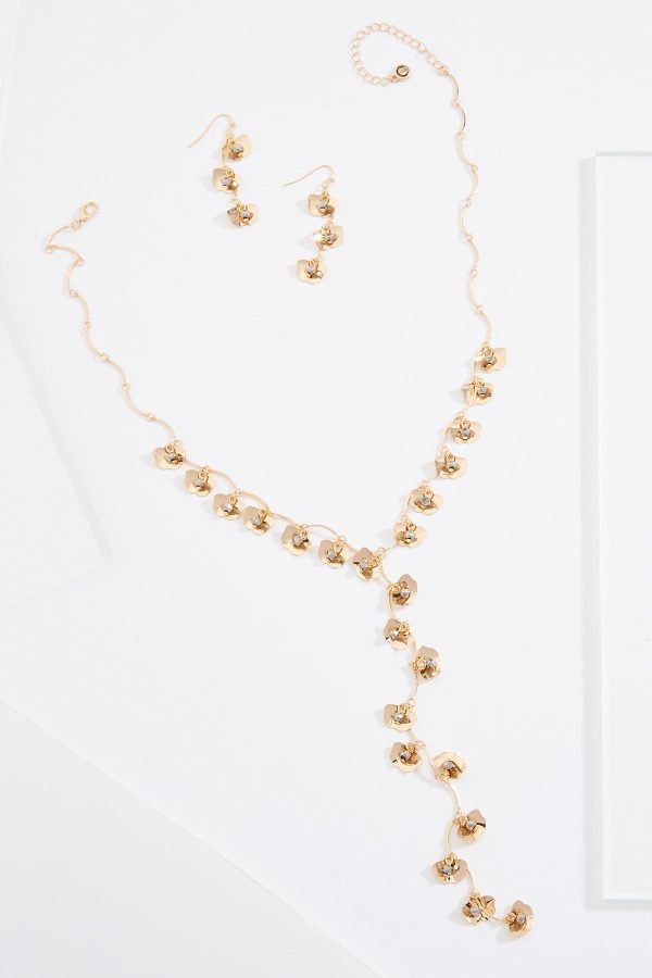 Gold Petal Necklace Set