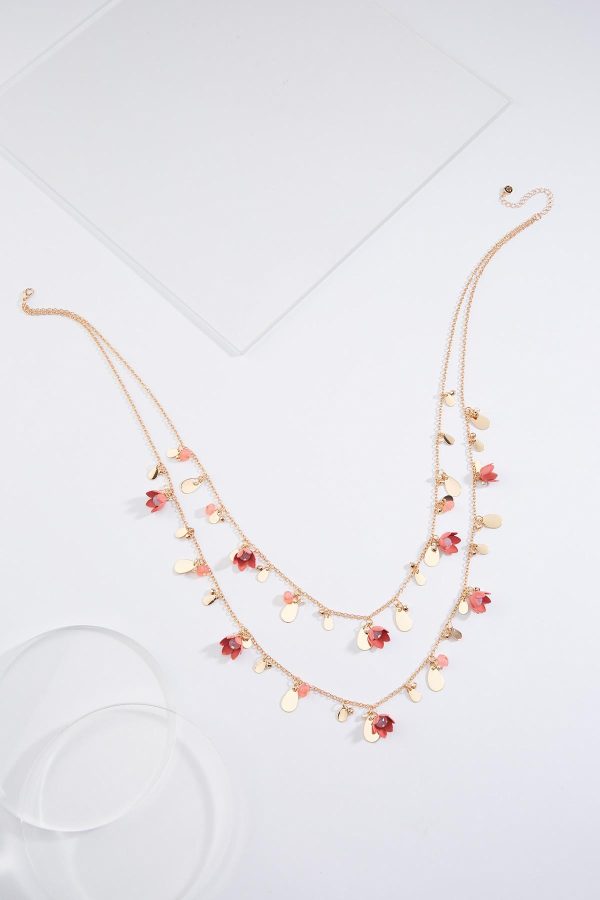 Enamel Flower Layered Necklace