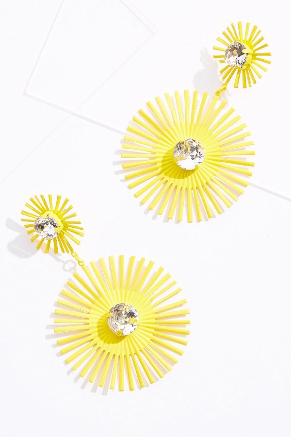 Rubber Tiered Sunburst Earrings