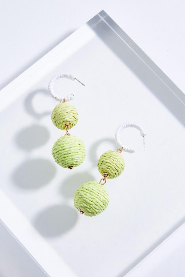 Tiered Raffia Ball Earrings