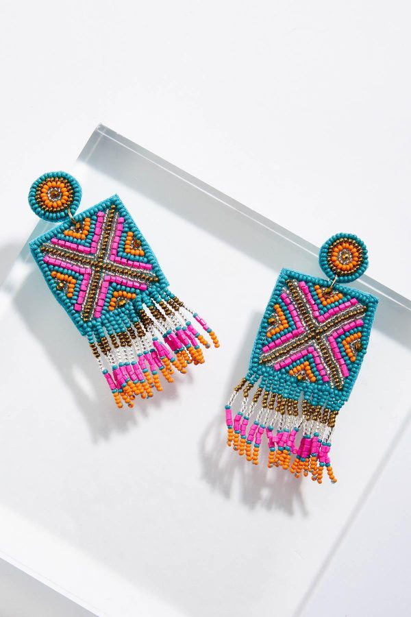 Beaded Fringe Deco Earrings