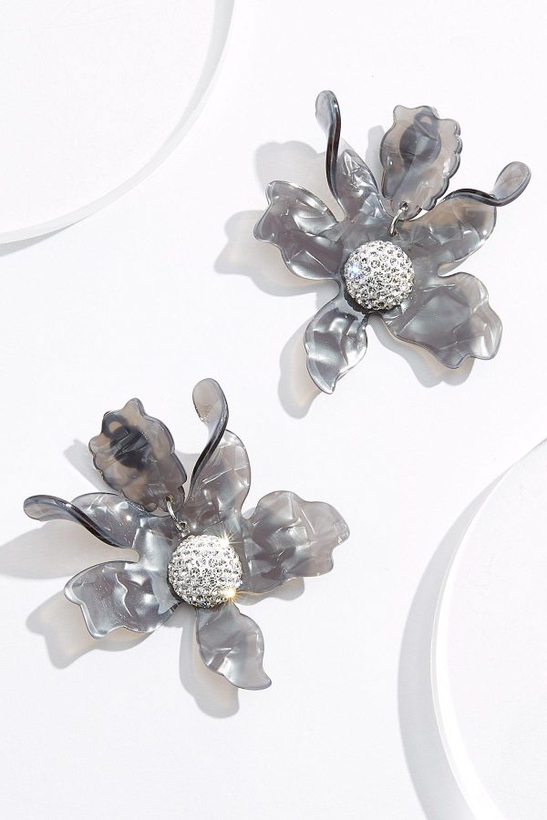 Lucite Flower Clip-On Earrings