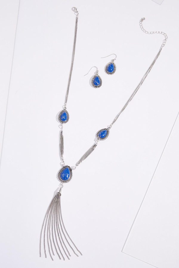 Blue Stone Western Necklace Set