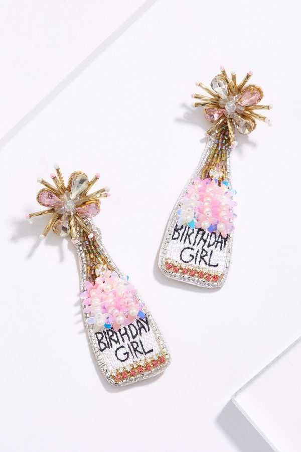 Birthday Girl Champagne Earrings