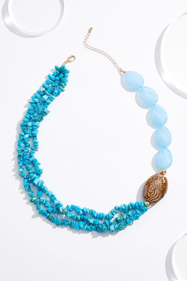 Blue Stone Western Short Necklace