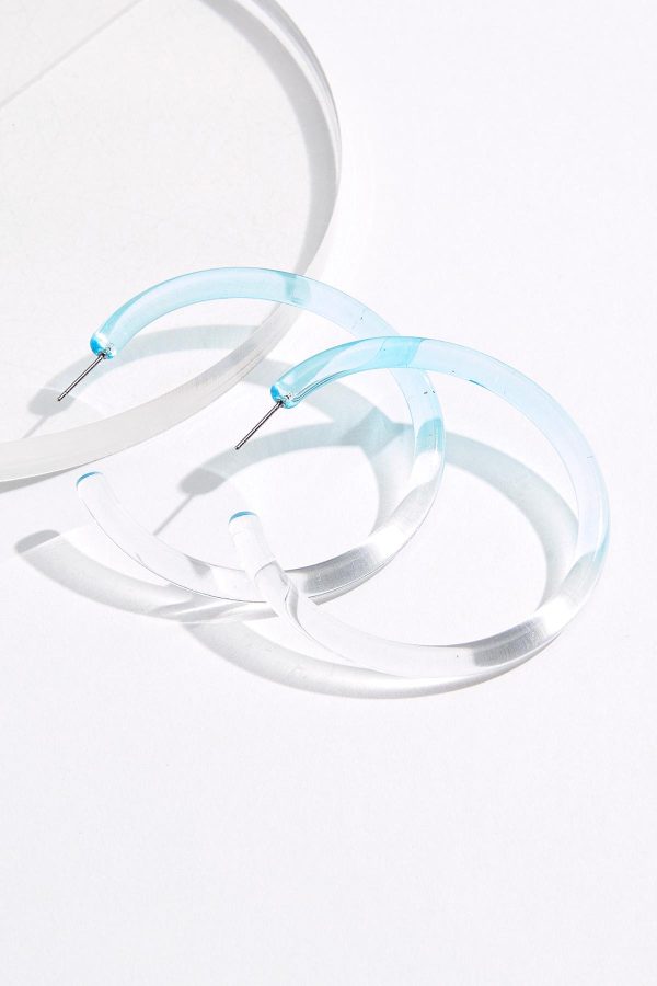 Blue Ombre Lucite Hoop Earrings