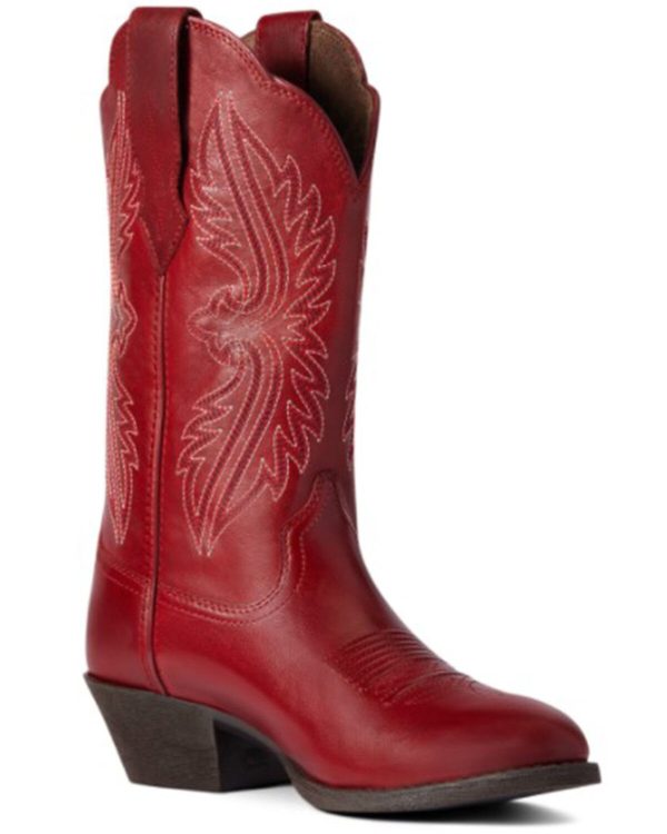 Ariat Women's Rosy Red Heritage R Toe Stretch Fit Full-Grain Western Boot - Image 2