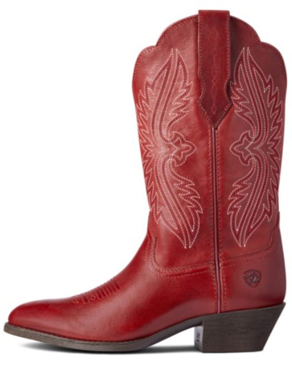 Ariat Women's Rosy Red Heritage R Toe Stretch Fit Full-Grain Western Boot - Image 5