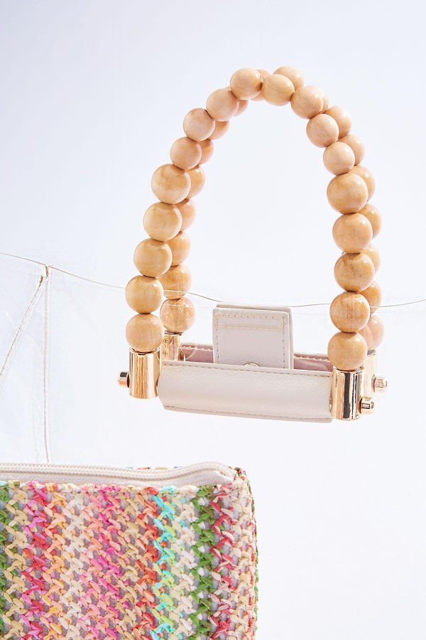 Beaded Handle Lucite Satchel Set - Image 3