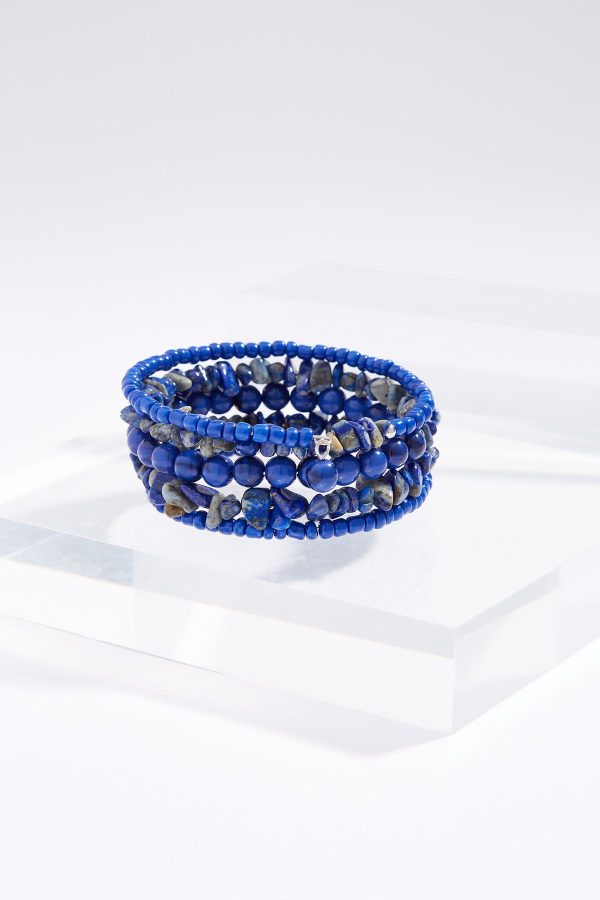 Blue Bead Coil Bracelet - Image 2