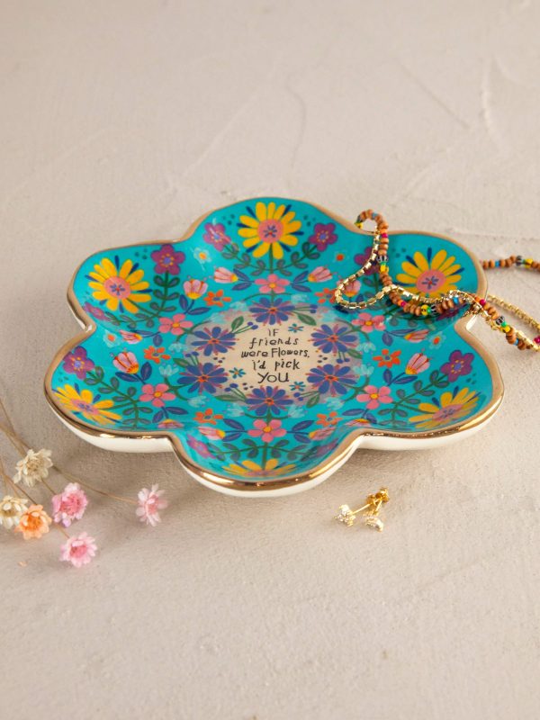 Artsy Ceramic Trinket Dish - If Friends Were Flowers - Image 2