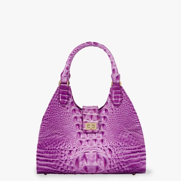 Adrian Leather Satchel | Lilac Essence