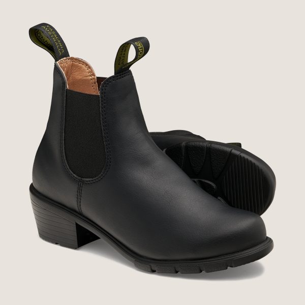 Black Vegan Heeled Boots - Image 3