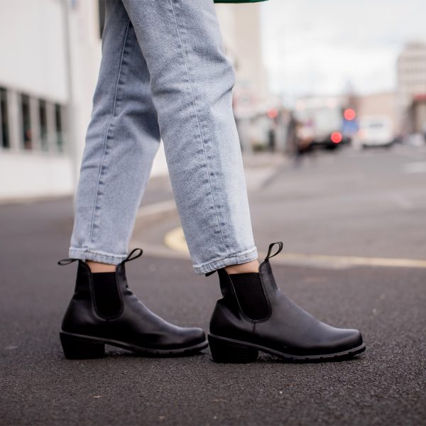 Black Vegan Heeled Boots - Image 4